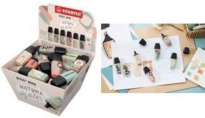 STABILO Textmarker BOSS MINI Naturevibes, 50er Korbdisplay Keilspitze, Strichstärke: 2,0 (07/50-11-1)