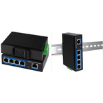 LogiLink Industrial Gigabit Ethernet PoE Switch, 5 Port 10/100/1000 Base-TX RJ45, Unmanaged, Plug & Play, schwarzes - 1 Stück (NS202P)