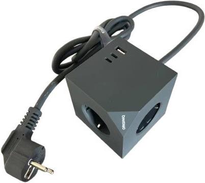 Image of MicroConnect Power Cube 3 Schuko outlets with Magnetic function 2 (MC-CUBE015USBMAGNETIC)