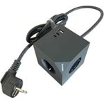 MicroConnect Power Cube 3 Schuko outlets with Magnetic function 2 (MC-CUBE015USBMAGNETIC)