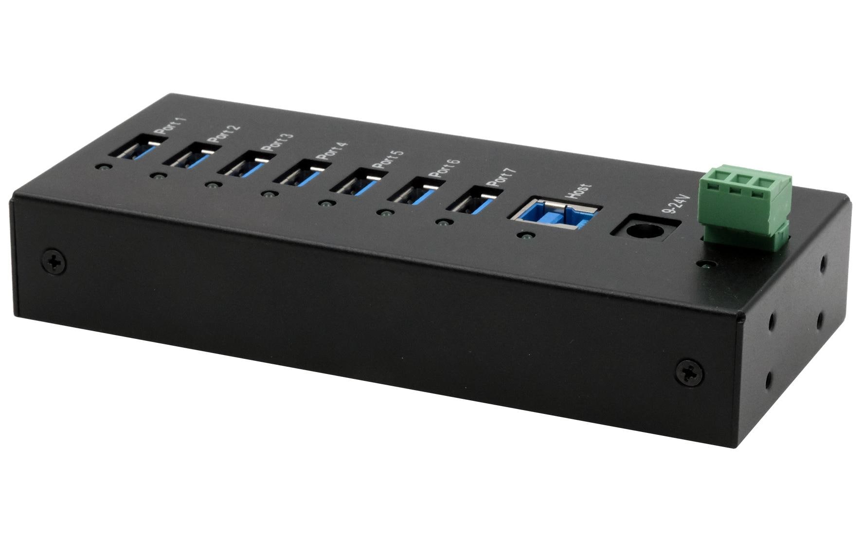 Exsys EX-11247HMS 7-Port USB 3.2 Gen 1 Metall HUB Schwarz
