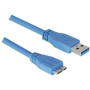 Micro USB 3.0 Kabel, USB 3.0 St. A / USB 3.0 Micro St. B, 3.0 m, blau Unterstützt Transferraten bis USB Superspeed (5 Gigabit/s) (39903903)