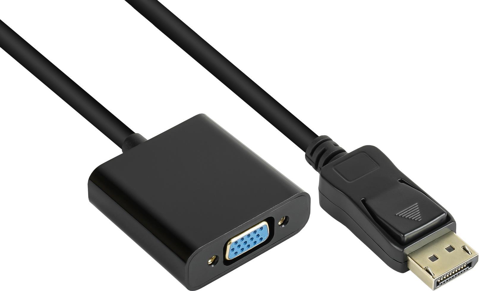 Adapter DisplayPort Stecker an VGA Buchse, 1920*1200 @60Hz, vergoldete Kontakte, ca. 20cm, Good Conn (DP-AD11)