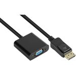 Adapter DisplayPort Stecker an VGA Buchse, 1920*1200 @60Hz, vergoldete Kontakte, ca. 20cm, Good Conn (DP-AD11)