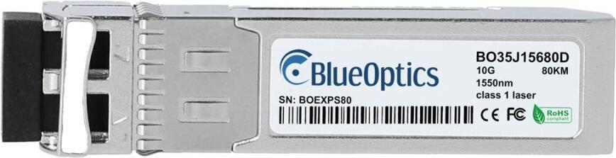 Kompatibler Telco Systems BTI-10GZR-DD-SFP+ BlueOptics SFP+ Transceiver, LC-Duplex, 10GBASE-ZR, Singlemode Fiber, 1550nm, 80KM, DDM, 0°C/+70°C (BTI-10GZR-DD-SFP+-BO)