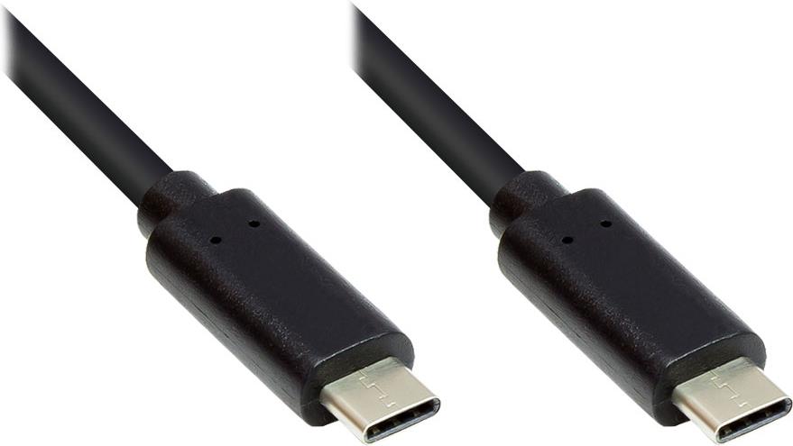 Lade- und Datenkabel USB 3.1 (Gen.1), USB-C™ Stecker beidseitig, CU, schwarz, 0,2m, Good Connections® (GC-M0111)