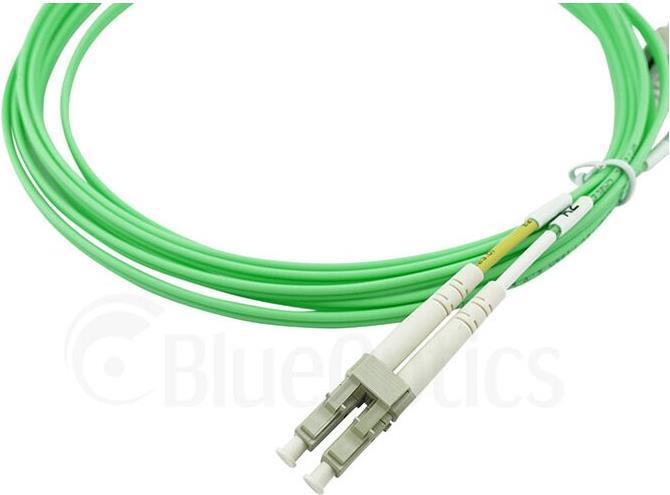 BlueOptics Duplex LWL Patchkabel, LC-UPC/LC-UPC beige, 2.5 Meter, Multimode G50/125µm, OM5, Eingangsdämpfung: unter 0.2dB, Markenfaser, LSZH limettengrün, 2.0mm Tube, Keramik Ferrule, inkl. Messprotokoll (SFP3131GU2.5MK)