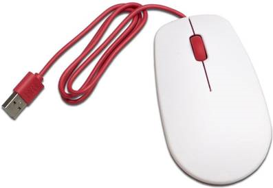 Raspberry Pi® Raspberrymaus weiß USB-Maus Optisch Weiß-Rot