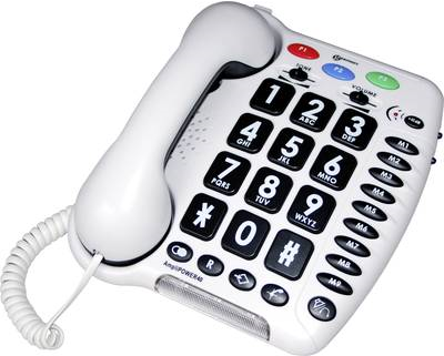 Geemarc AMPLIPOWER 40 Schnurgebundenes Seniorentelefon Weiß (AMPLIPOWER 40 weiß)