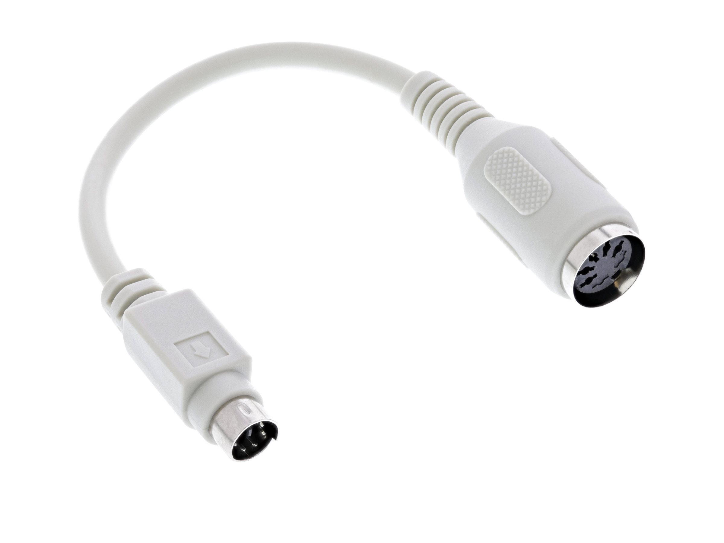 InLine Tastatur-Adapterkabel 5pol DIN-Buchse an PS/2-Stecker 10 cm Beige