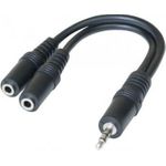 Klinkenadapterkabel, 3,5 mm Stereo Klinkenstecker / 2x 3,5 mm Stereo Klinkenbuchse, 0,15 m (720129)