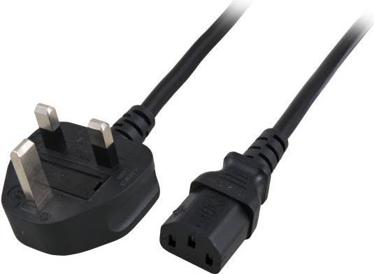 EFB-Elektronik Netzleitung UK BS1363A - C13 1 80°, schwarz, 2 m, 3x1.00 mm² Hersteller: EFB Elektronik (EK484.2)