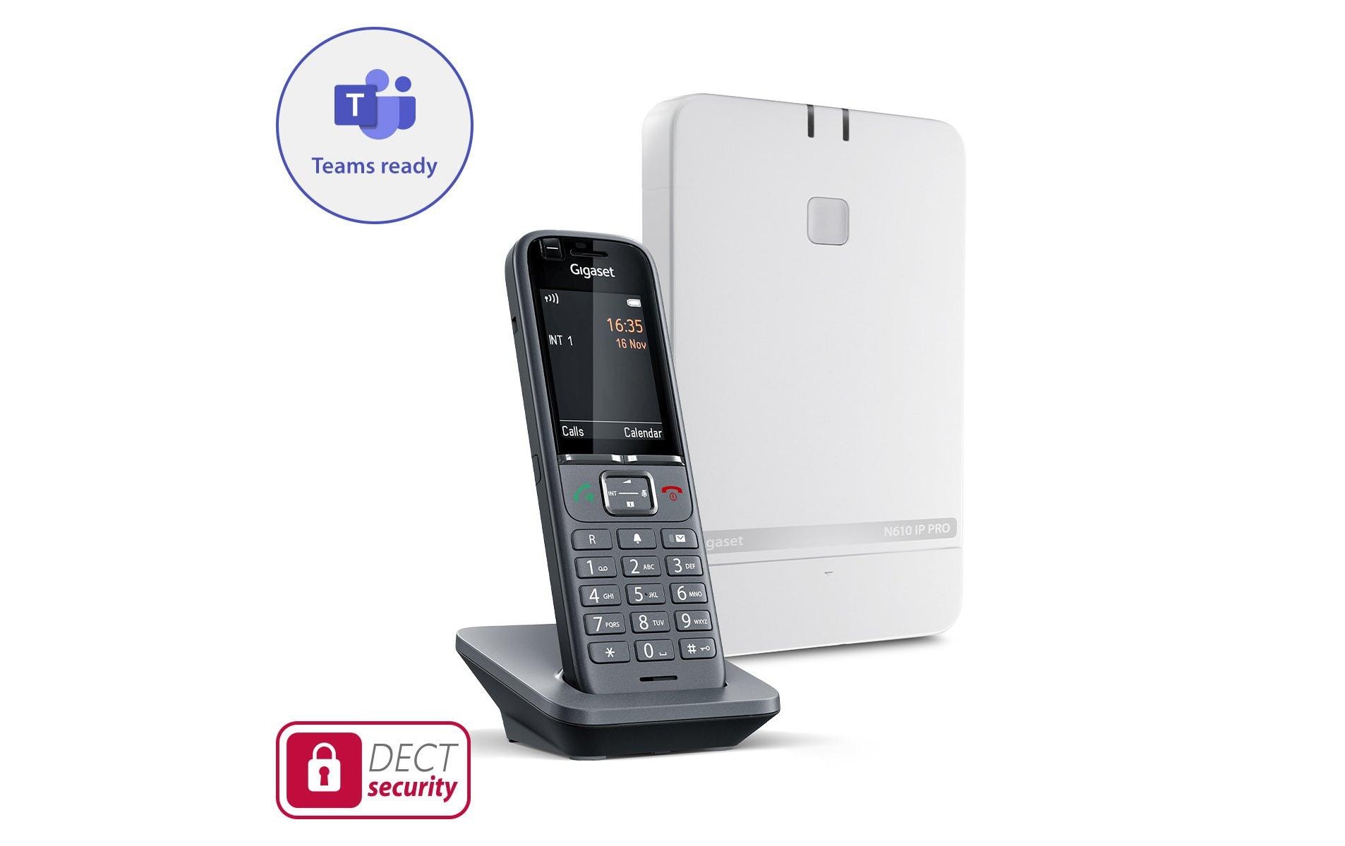 Gigaset N610 IP Pro DECT-Basisstation mit S700H Pro Mobilteil Weiß