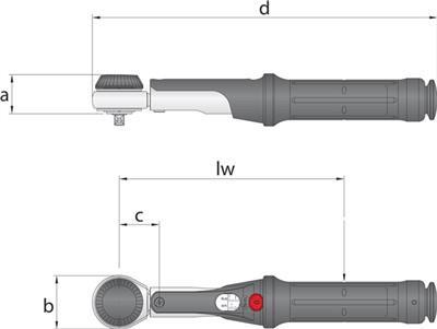 GEDORE Drehmomentschlüssel TORCOFIX K 1/2" 40-200 Nm, Rechts- und Linksanzug (7601610)