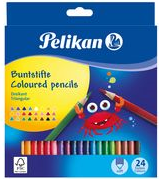 Pelikan Dreikant-Buntstifte dünn, 24er Kartonetui dreieckig, Minenstärke ca. 3.0 mm, farbig lackiert in - 1 Stück (700122)