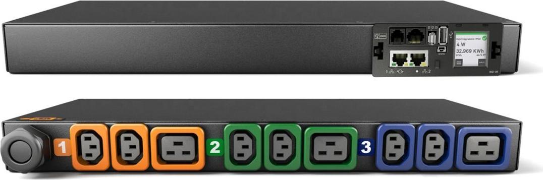 Vertiv Geist Rack PDU, Monitored (Unit Level), EC, 1U, input IEC 60309 230/400V 3x16A, locking outlets (6)C13 (3)C19 (VP4G21A1)