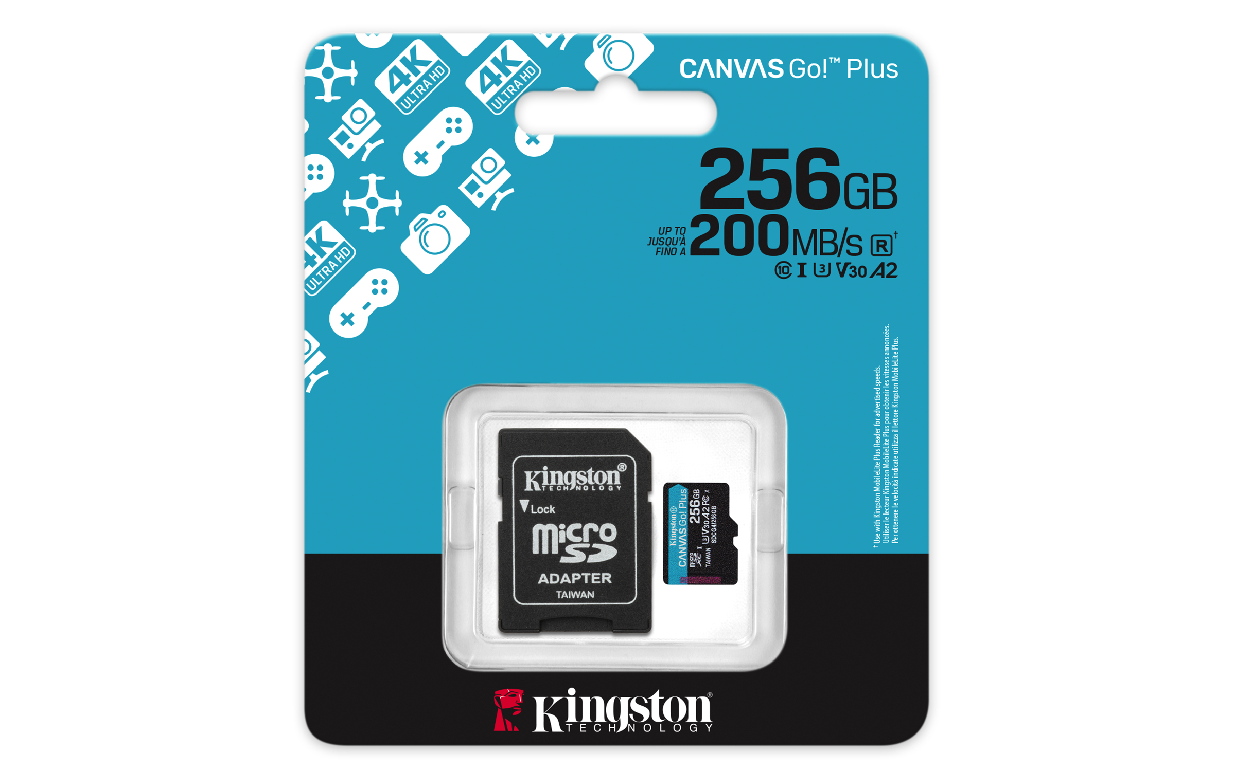 Kingston Canvas Go! Plus microSDXC 256 GB UHS-I 200 MB/s + Adapter