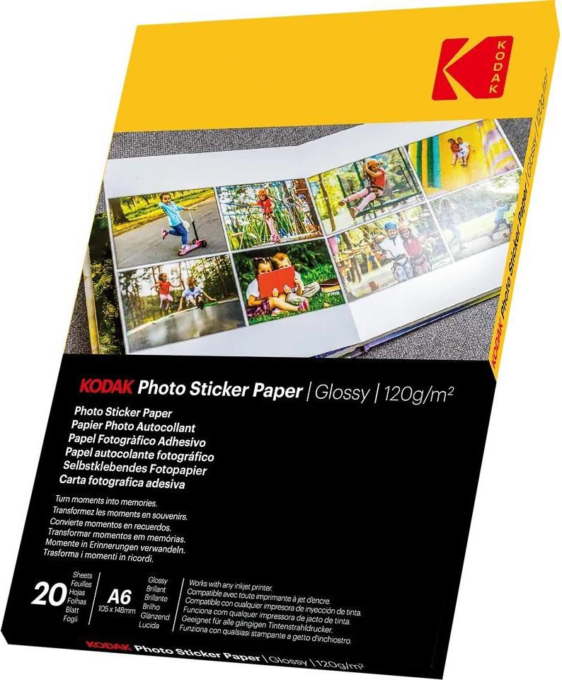 185Z001560 KODAK Fotopapier 10x15cm 20 Blatt weiss 120gr selbstklebend (185Z001560)