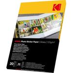 185Z001560 KODAK Fotopapier 10x15cm 20 Blatt weiss 120gr selbstklebend (185Z001560)