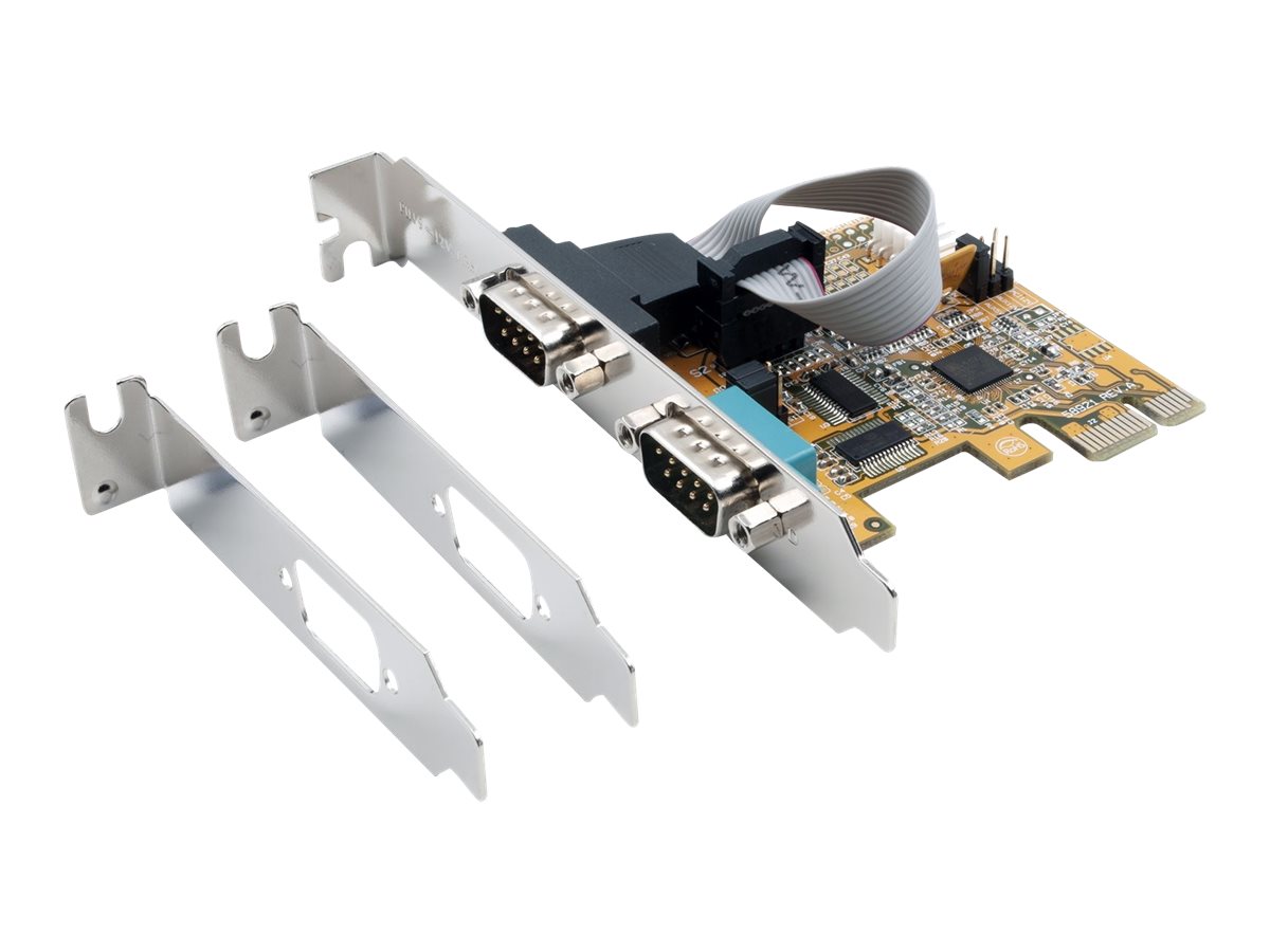 Exsys EX-44082 PCIe 3.0 x16 Serieller Adapter 2x RS-232/V.24 Low Profile Silber