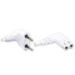 Euro-Netzkabel, Netzstecker an Euro 8 Buchse, beidseitig 90° abgewinkelt, weiß, 0,75m, Good Connections® (1550-ZW007W)