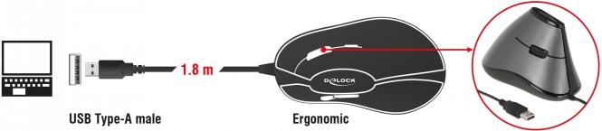 DeLOCK Maus ergonomisch (12527)