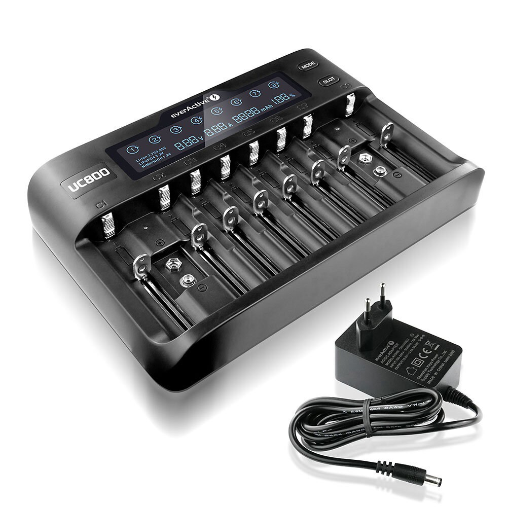 EverActive UC-800 Universelles Akkuladegerät Schwarz