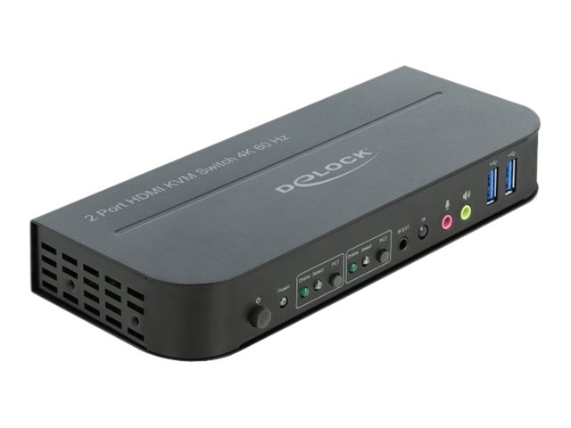 Delock HDMI KVM-Switch 4K 60 Hz mit USB 3.0 und Audio Schwarz