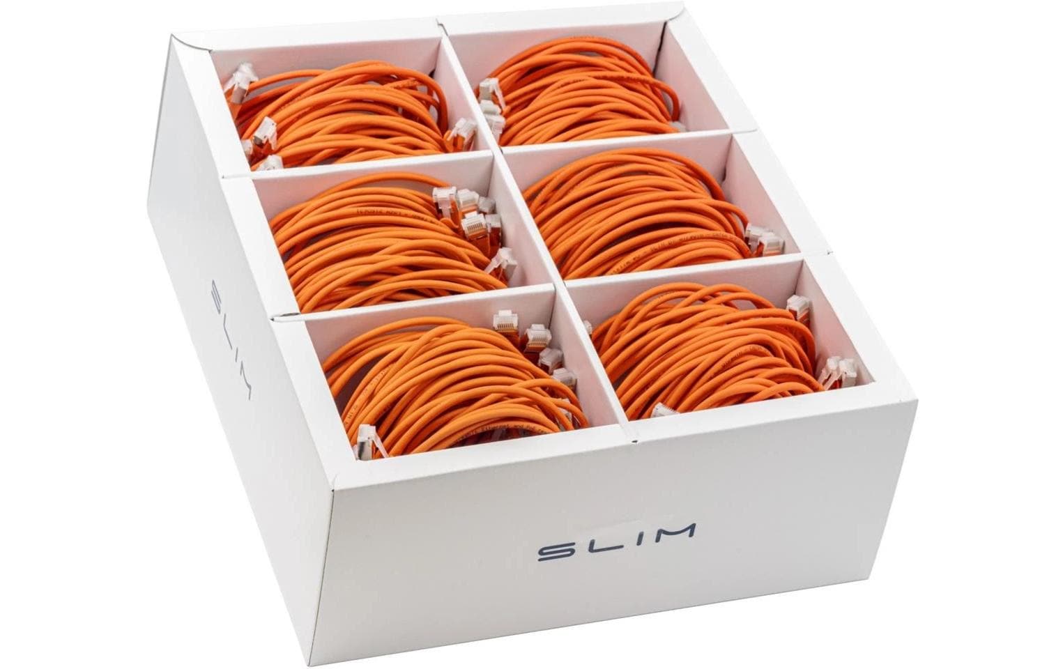 Wirewin SLIM Cat6A Patchkabel U/FTP 1m 10 Gbit/s RJ-45 LSZH Orange – 90er Pack