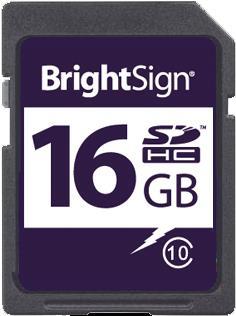 BrightSign 16GB SDHC Class 10 Speicherkarte MLC Klasse 10 (SDHC-16C10-1)