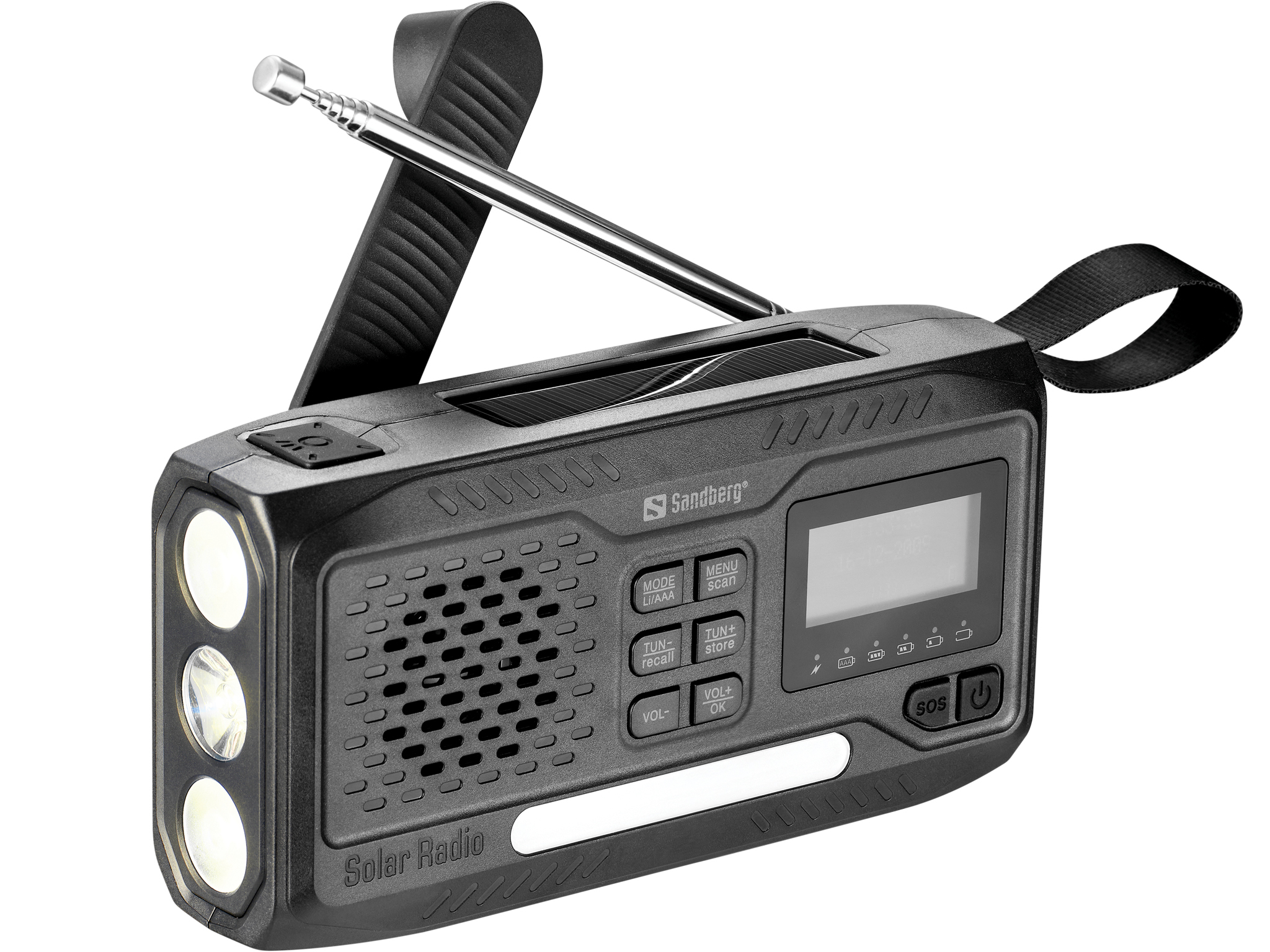 Sandberg Survivor Radio All-in-1 4500 Tragbares DAB+/FM-Radio Schwarz
