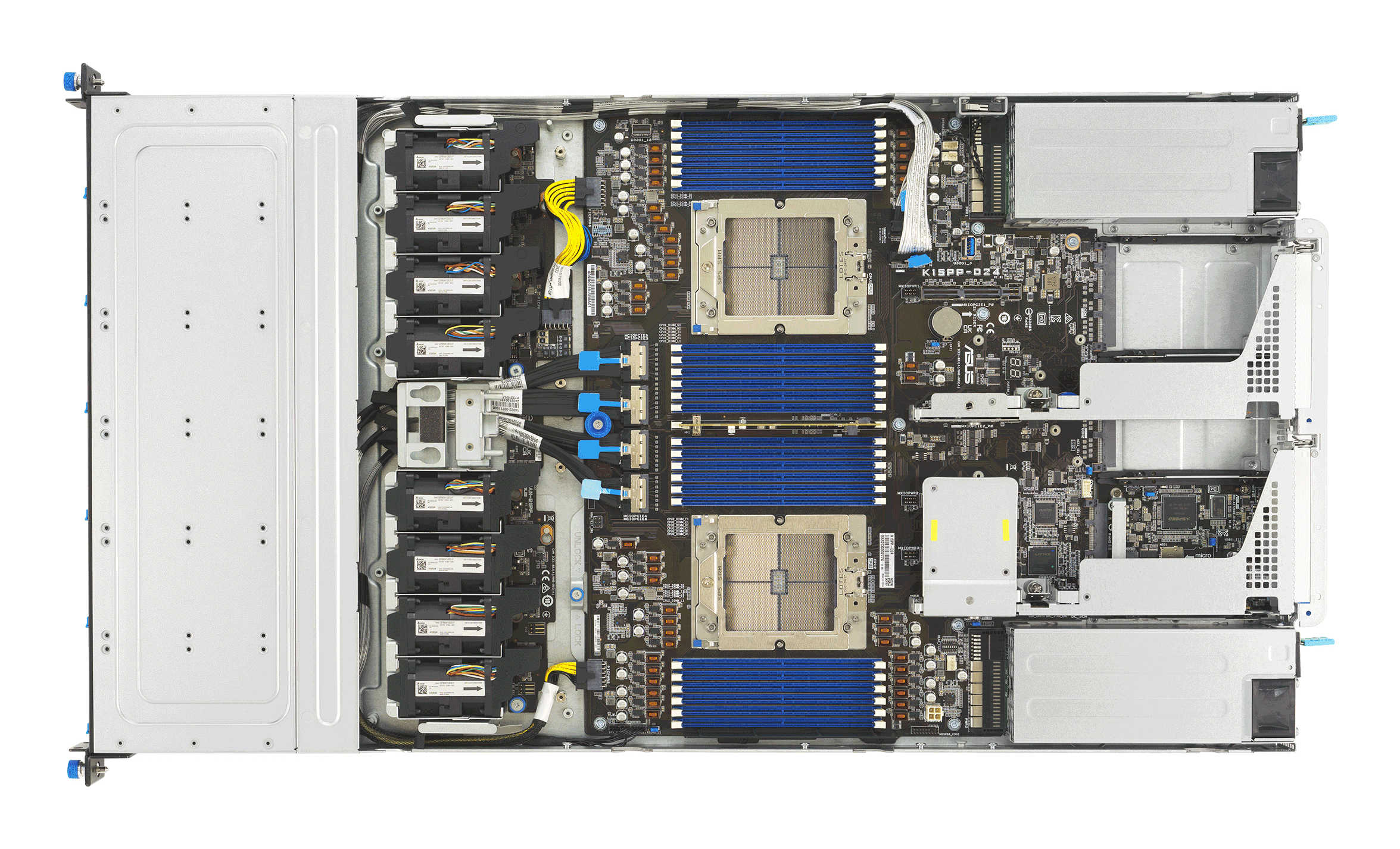 ASUS Server RS700A-E13-RS12U Rack 1U 2x AMD EPYC 32 GB RAM Schwarz, Silber