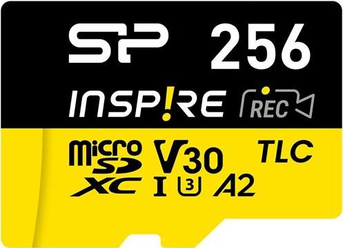 Speicherkarte Silicon Power Inspire 256 GB MicroSDXC V30 UHS-I U3 A2 4K + Adapter (SP256GBSTXLA2V1NSP) (SP256GBSTXLA2V1NSP)