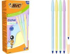 BIC Kugelschreiber Cristal Pastel, Strichfarbe: blau, 20er Strichstärke: 0,32 mm, sechseckig, Schaft und Kappen in - 1 Stück (302550)