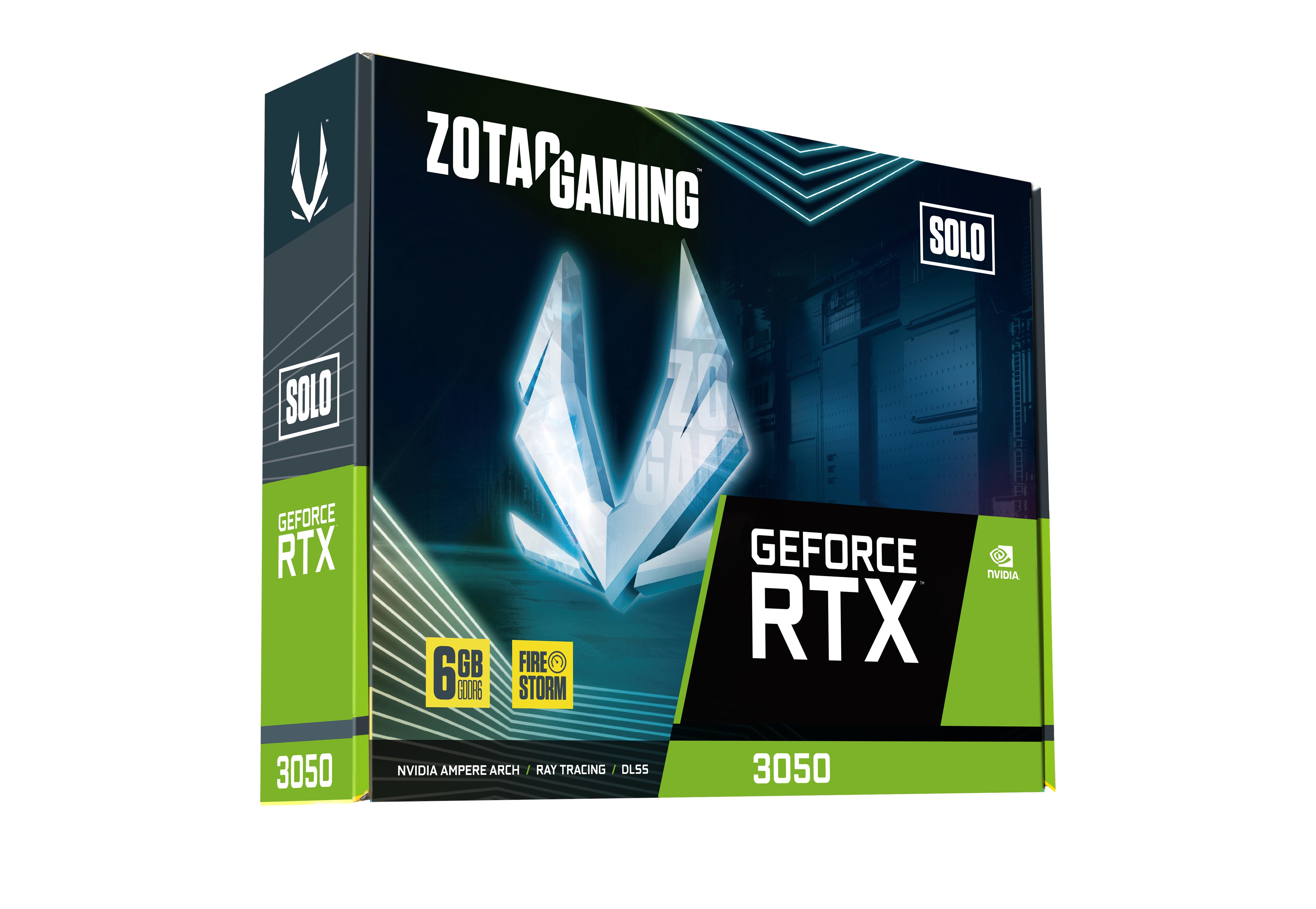 ZOTAC GAMING GeForce RTX 3050 6 GB GDDR6 Solo Grafikkarte Schwarz