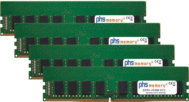 PHS-memory 64GB (4x16GB) Kit RAM Speicher für Dell Precision 3630 Tower DDR4 UDIMM ECC 2666MHz PC4-2666V-E (SP284180)