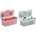 allit Aufbewahrungskoffer McPlus Clear 16, PP, rot aus Polypropylen, transparenter Koffer mit Klappverschluss, - 1 Stück (416411)