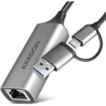 AXAGON ADE-TXCA Gigabit Ethernet Adapter, USB-C + USB-A - titangrau (ADE-TXCA)