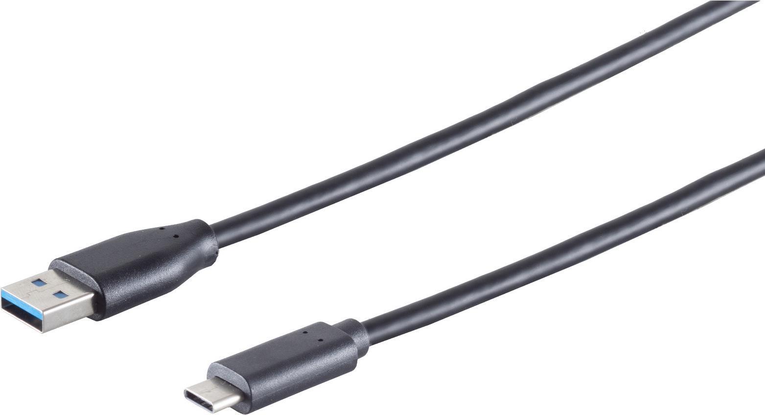 S/CONN maximum connectivity USB Kabel 3.0, Typ 3.1 C-Stecker auf Typ 3.0 A-Stecker, Rev. 3.0, schwarz, 0,5m (77141-0.5)