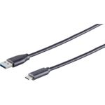 S/CONN maximum connectivity USB Kabel 3.0, Typ 3.1 C-Stecker auf Typ 3.0 A-Stecker, Rev. 3.0, schwarz, 0,5m (77141-0.5)