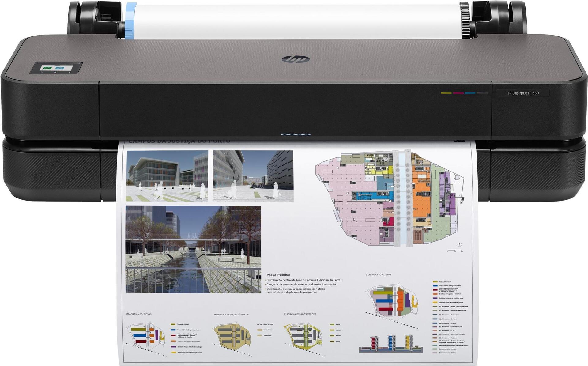 HP DesignJet T250 610 mm (24") Großformatdrucker (5HB06D#B19)