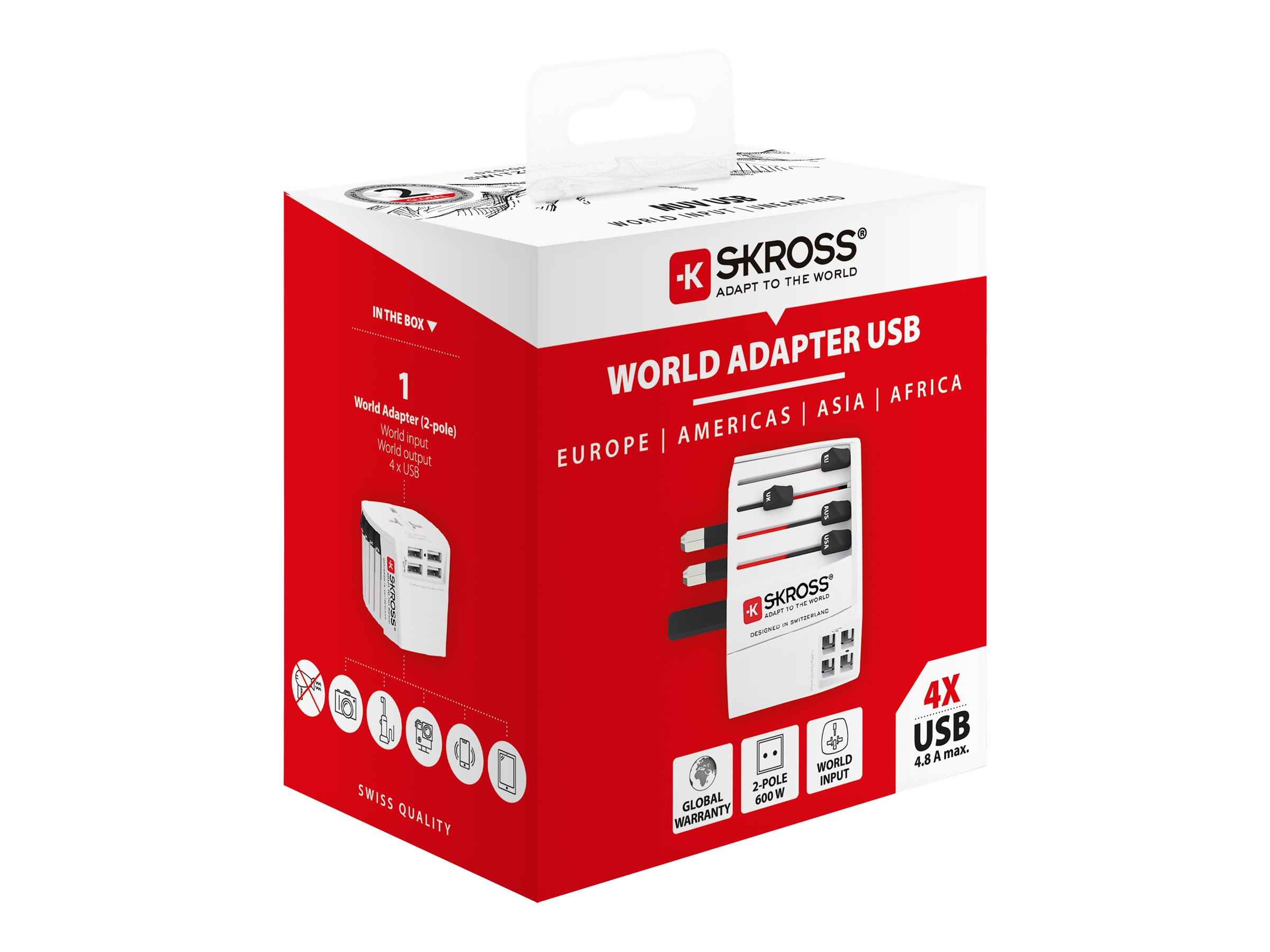 SKROSS World Adapter MUV USB Reiseadapter 4x USB-A weiß