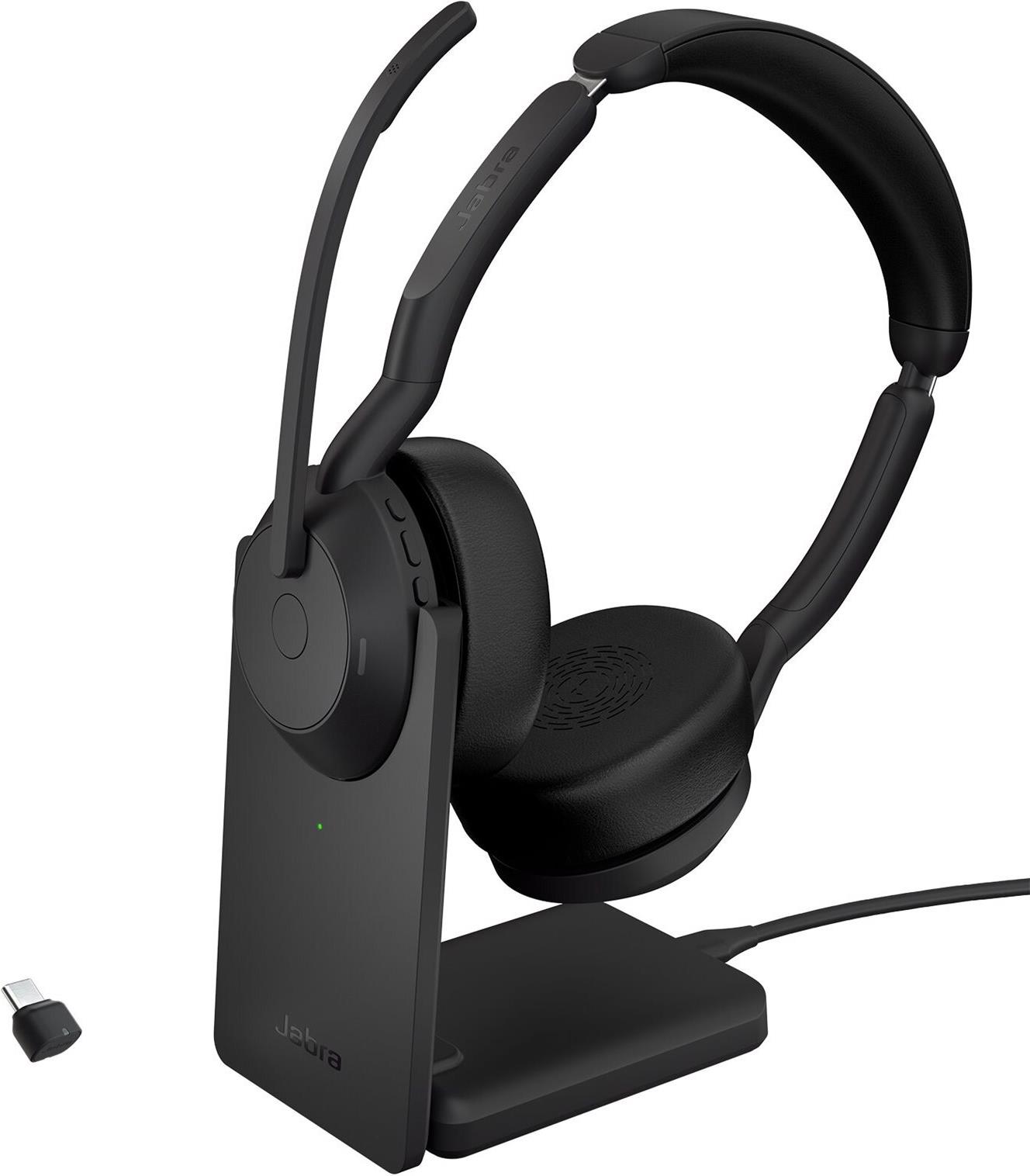 Jabra Evolve2 55 UC Stereo On-Ear Headset Kabellos Bluetooth USB-A ANC Schwarz
