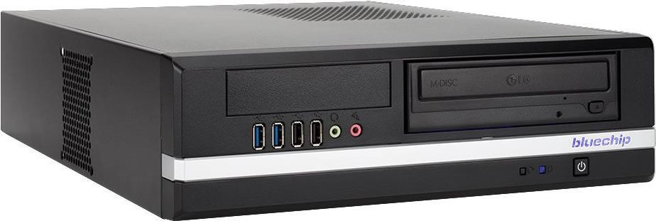 bluechip BUSINESSline S3200 - Slim-PC - Core i3 10100 / 3,6 GHz - RAM 4GB - SSD 250GB - NVMe - DVD-Writer - UHD Graphics 630 - GigE - Win 10 Pro 64-Bit - Monitor: keiner - Schwarz - BTO (556266)