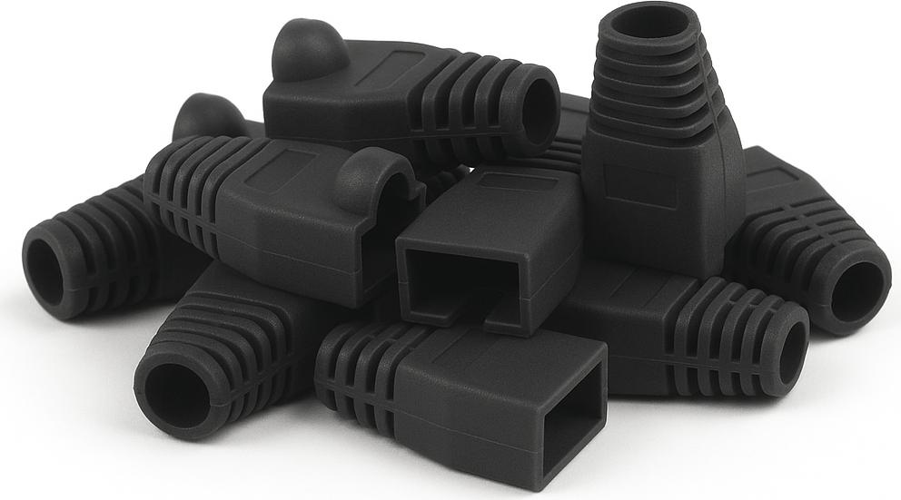 DSIT DANICOM RJ45 Tule Schwarz - 10 Stück (DC-RJ45-BOOT-BLACK-10PCE)