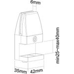 Neomounts by Newstar Klemmensatz (2 Stk). Klemmbereich (flache Oberflächen): 25 - 40 mm. Befestigungstyp: Tisch/Bank. Breite: 42 mm, Tiefe: 31 mm, Höhe: 89 mm. Breite des Versandkartons: 46,5 cm, Länge des Versandkartons: 25 cm, Höhe des Versandkartons: 22 cm (NS-CLMP40WHITE)