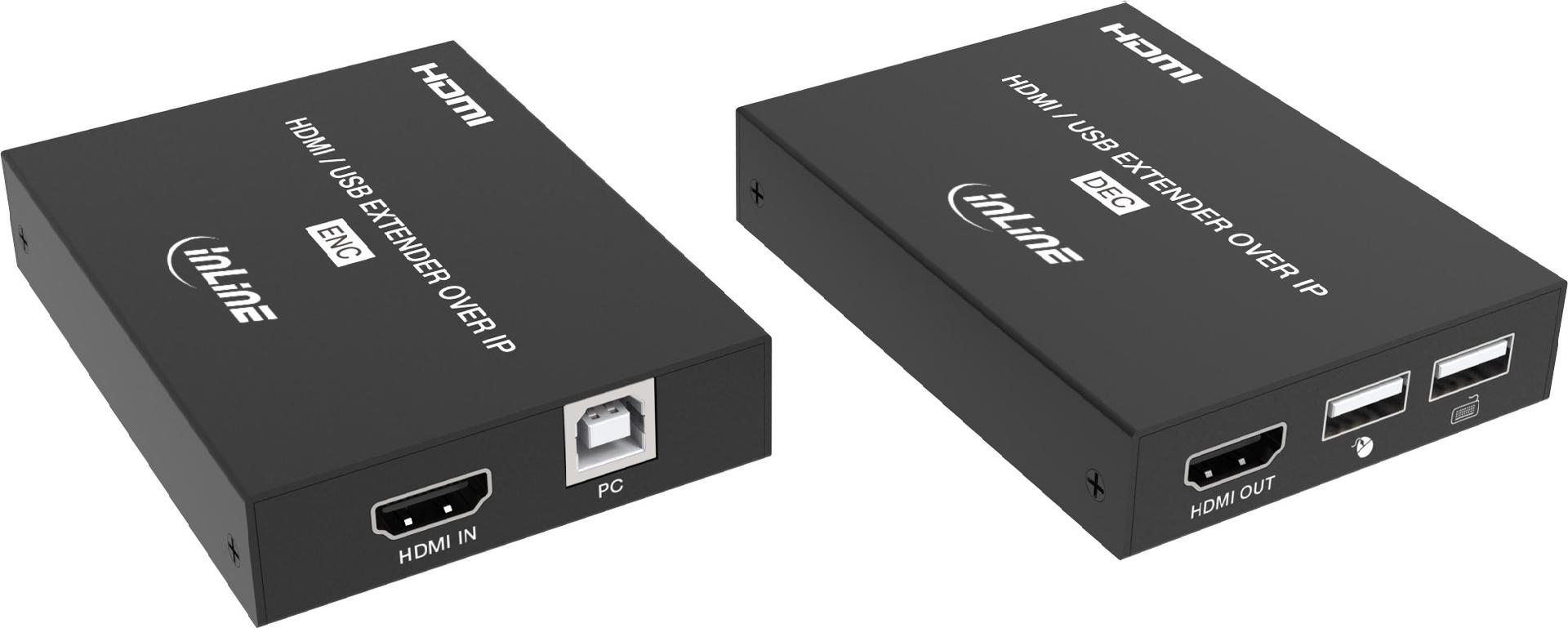 InLine® KVM Extender over IP, HDMI Full-HD, 150m, Set (57885K)