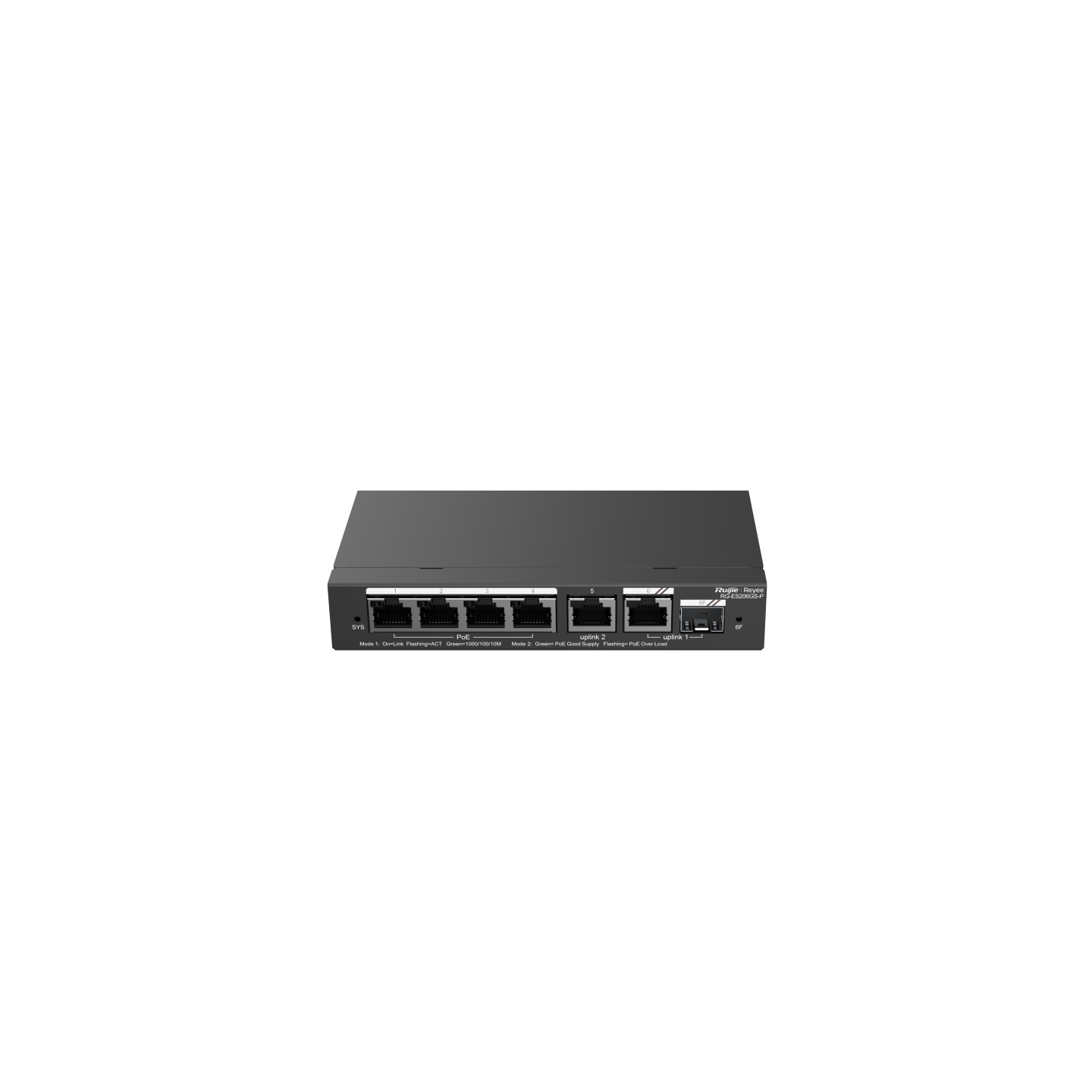 Reyee RG-ES206GS-P Cloud Managed Switch 6-Port Gigabit PoE Schwarz