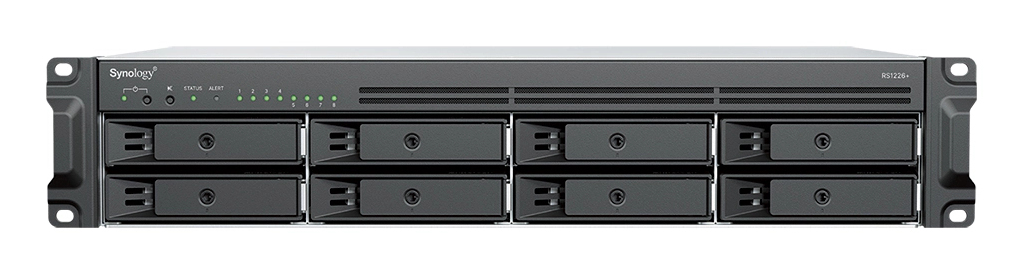 Synology RackStation RS1226+ 2U 8-Bay NAS-Server AMD Ryzen V1500B 4 GB RAM 2x 2,5 GbE Schwarz
