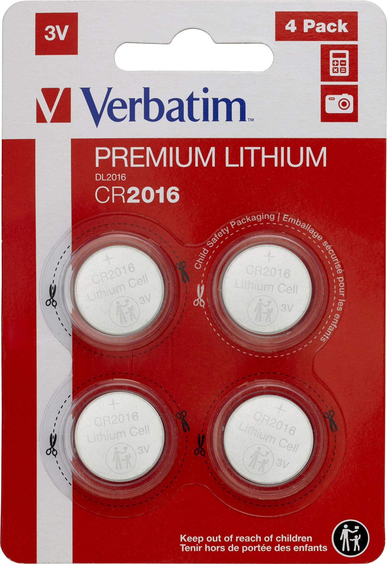Verbatim Batterie 4 x CR2016 (49531)